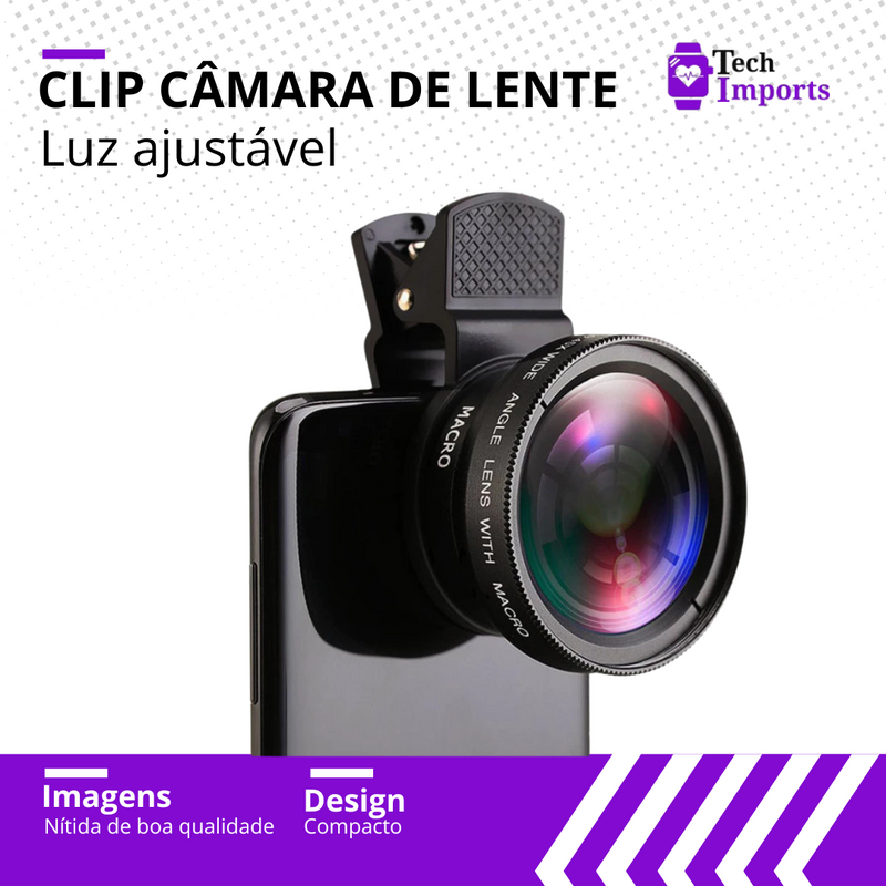 Clip Câmara de Lente 2 em 1 - para Telefone Móvel