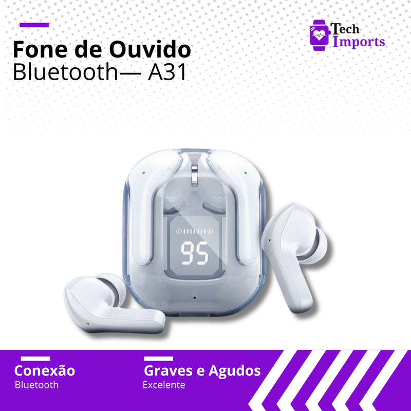Fone de Ouvido Bluetooth A31 - Sem Fio